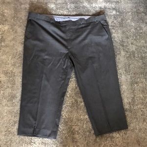 Gray men’s dress slacks.